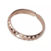 Adjustable ring multi-hole 3.6 mm Rose Gold Tone x1