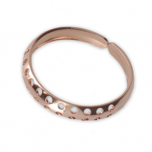 Adjustable ring multi-hole 3.6 mm Rose Gold Tone x1