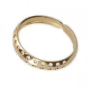 Adjustable ring multi-hole 3.6 mm Fine Gold Plated x1