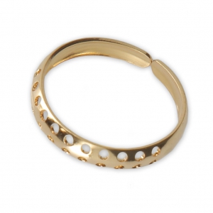 Adjustable ring multi-hole 3.6 mm Fine Gold Plated x1