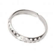 Adjustable ring multi-hole 3.6 mm Fine silver plating x1|raw }}