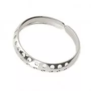 Adjustable ring multi-hole 3.6 mm Fine silver plating x1