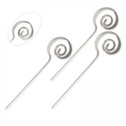 Spiral head pins 46x1mm Fine silver plating x10|raw }}