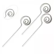 Spiral head pins 46x1mm Fine silver plating x10