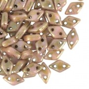 Czech Glass beads Czechmates Diamond 2 holes 4x6 mm Op Luster Rose/Gold Topaz x5g|raw }}