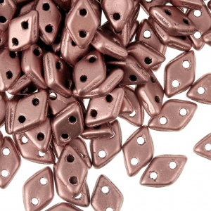 Czech Glass beads Czechmates Diamond 2 holes 4x6 mm Light Copper Mat x5g
