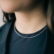 925 Sterling Silver Choker Omega Mesh - 1 mm x40 cm