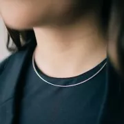 925 Sterling Silver Choker Omega Mesh - 1 mm x40 cm