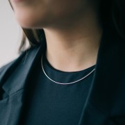 925 Sterling Silver Choker Omega Mesh - 1.2 mm x42 cm