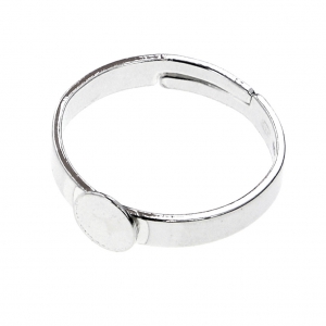 925 Sterling Silver Ring with 6 mm pad for flat back cabochon x1