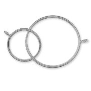 925 Sterling Silver spacer 2 loops double circles 51 mm x1|raw }}