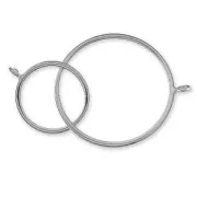 925 Sterling Silver spacer 2 loops double circles 51 mm x1