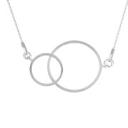 925 Sterling Silver spacer 2 loops double circles 51 mm x1