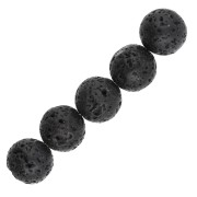 10.5 mm Round Lava Stone Beads (5-Pack)