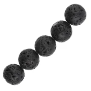 10.5 mm Round Lava Stone Beads (5-Pack)