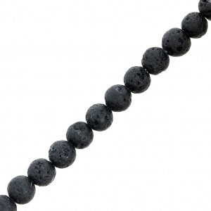 Beads Lava Stone round beads 6 mm x15