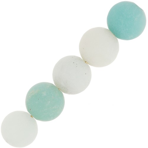 Beads Round gemstone beads 10 mm Amazonite Mat x5