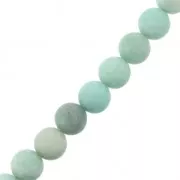 Beads Round gemstone beads 8 mm Amazonite Frosted effect x10