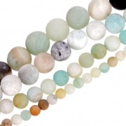 Beads Round gemstone beads 4 mm Amazonite Mat x20