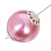 Light weight beads cups 10 mm Fine silver plating x20