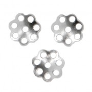 Filigree bead cup 6 mm Rhodium Tone x20