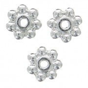 Metal spacer beads 5 mm Fine silver plating x20