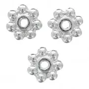 Metal spacer beads 5 mm Fine silver plating x20