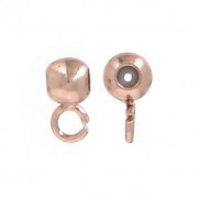 Dangle charm stopper bead 3 mm with a 0.5 mm hole Rose Gold Tone x10