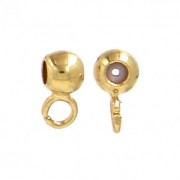 Dangle charm stopper bead 3 mm with a 0.5 mm hole Gilded with fine 24K x10|raw }}