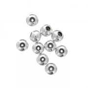 Stopper beads 3 mm with a 0.5mm hole Fine silver plating x10
