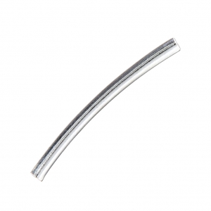 Curved tubes 26x2 mm with a 1.2 mm hole - Rhodium Tone x10