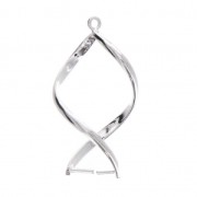 Spiral pendant for a 10 mm bead - Fine silver plating x2