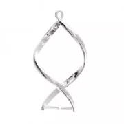 Spiral pendant for a 10 mm bead - Fine silver plating x2