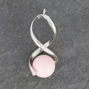 Spiral pendant for a 10 mm bead - Fine silver plating x2
