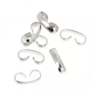 Double Quick Links connector 9.5x2.5 mm Fine silver plating x42