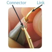 Double Quick Links connector 9.5x2.5 mm Fine silver plating x42