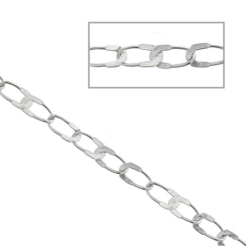 Stainless steel Half-flat mesh chain 3.4x1.75 mm x1 m