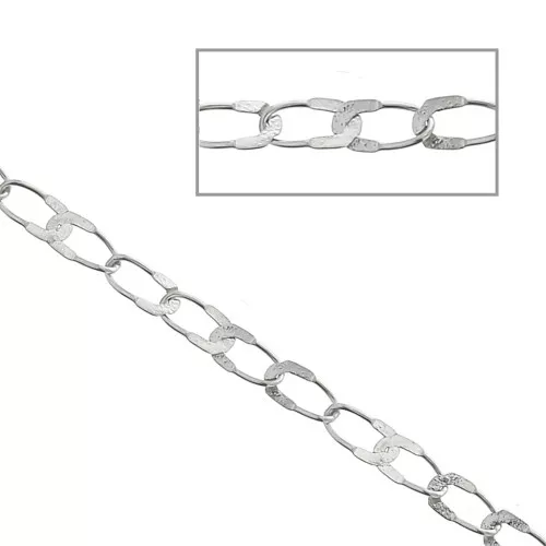 Stainless steel Half-flat mesh chain 3.4x1.75 mm x1 m