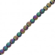 Bead Non-magnetic hematite rounds beads 2 mm Purple Iris Mat x40 cm|raw }}