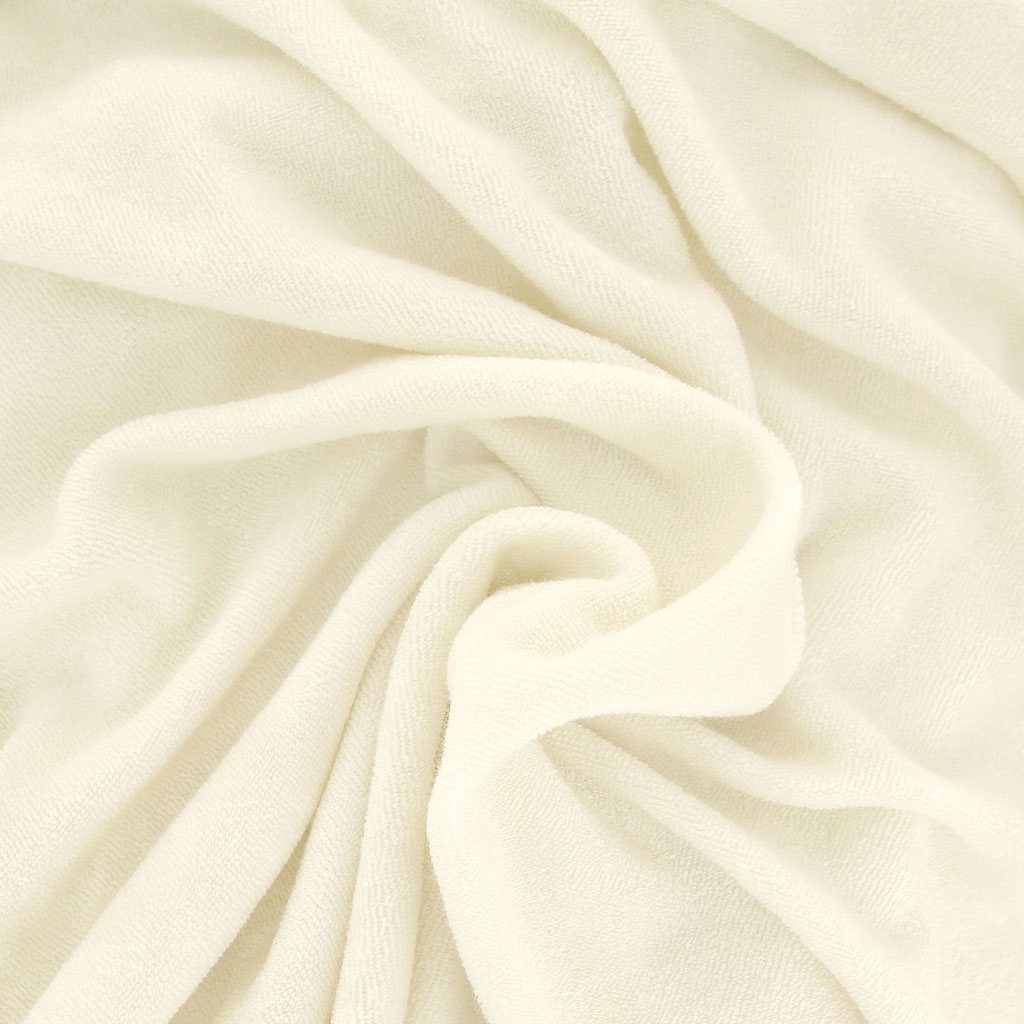 OekoTex Monoface Micro terry bamboo viscose fabric Ecru x10cm
