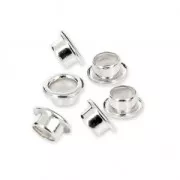 Polymer beads grommets Fine silver plating x50