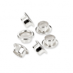 Polymer beads grommets Fine silver plating x50