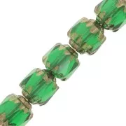 Antique Fire Polished faceted beads  6mm Olivine Dark Bronze x20