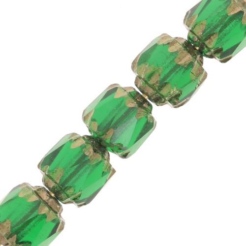 Antique Fire Polished faceted beads  6mm Olivine Dark Bronze x20