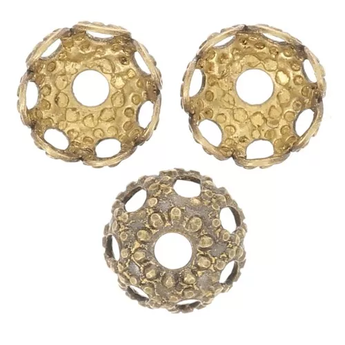 Filigreed saucers 4mm bronze tone x20