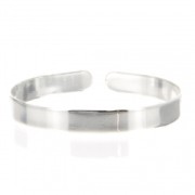 Brass bracelet base for small wrist - woman/kids 6x130 mm Silver Tone x1|raw }}
