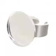 925 Sterling Silver setting ring base for a 20 mm flat back cabochon x1