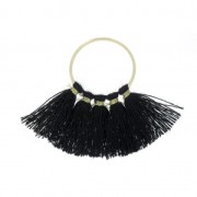 Fan pendant with cotton tassels 45x40 mm Back/Gold Tone x1