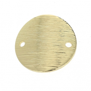 Textured curved round spacer 2 holes 15 mm Light Gold Tone x1