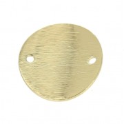 Textured curved round spacer 2 holes 15 mm Light Gold Tone x1